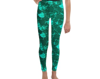 Girls' Mermaid Scale Leggings: All-Over Print, Youth & Teen Clothing