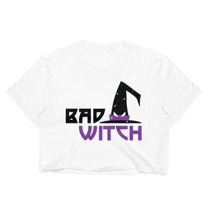 Bad Witch Halloween Crop Top: Funny Graphic Tee