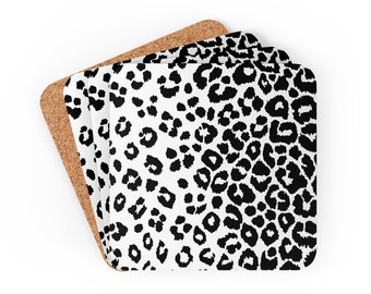 Cheetah Print Coasters: Corkwood Coaster Set of 4
