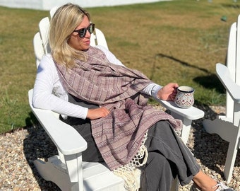 Maroon Rebozo / Authentic Embroidered Labor Mexican Rebozo Scarf Shawl Traditional Wrap