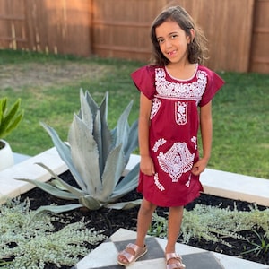 Maroon Mexican Dress Etsy