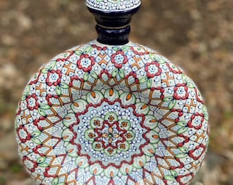 Infinity Bottle (Tequila/Liquid Container) – Round – Red, Orange (Lead free)