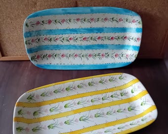 Handbemalte Servierplatte, Keramiktablett, Handgemacht, Keramik, portugiesische Keramik, Portugal
