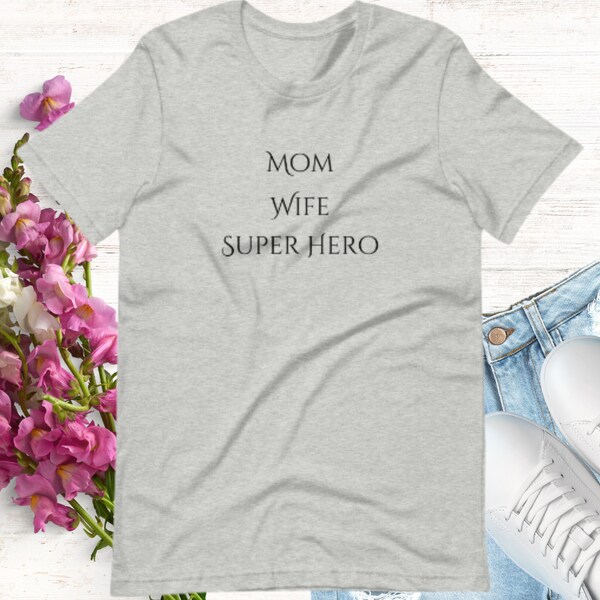 Mom Wife Superhero Women's Crew Neck Short Sleeve Shirt