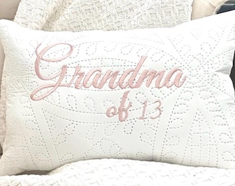 Almohada personalizada para anunciar el embarazo: regalo bordado para la abuela