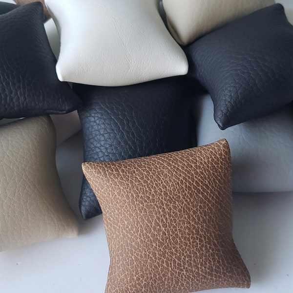 Faux Leather Small Pillow 3X3 inches for Jewelry Display Five Colors Available