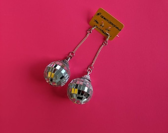 Pendientes de bolas de discoteca