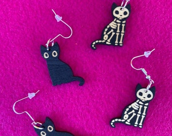 Black skeleton cats