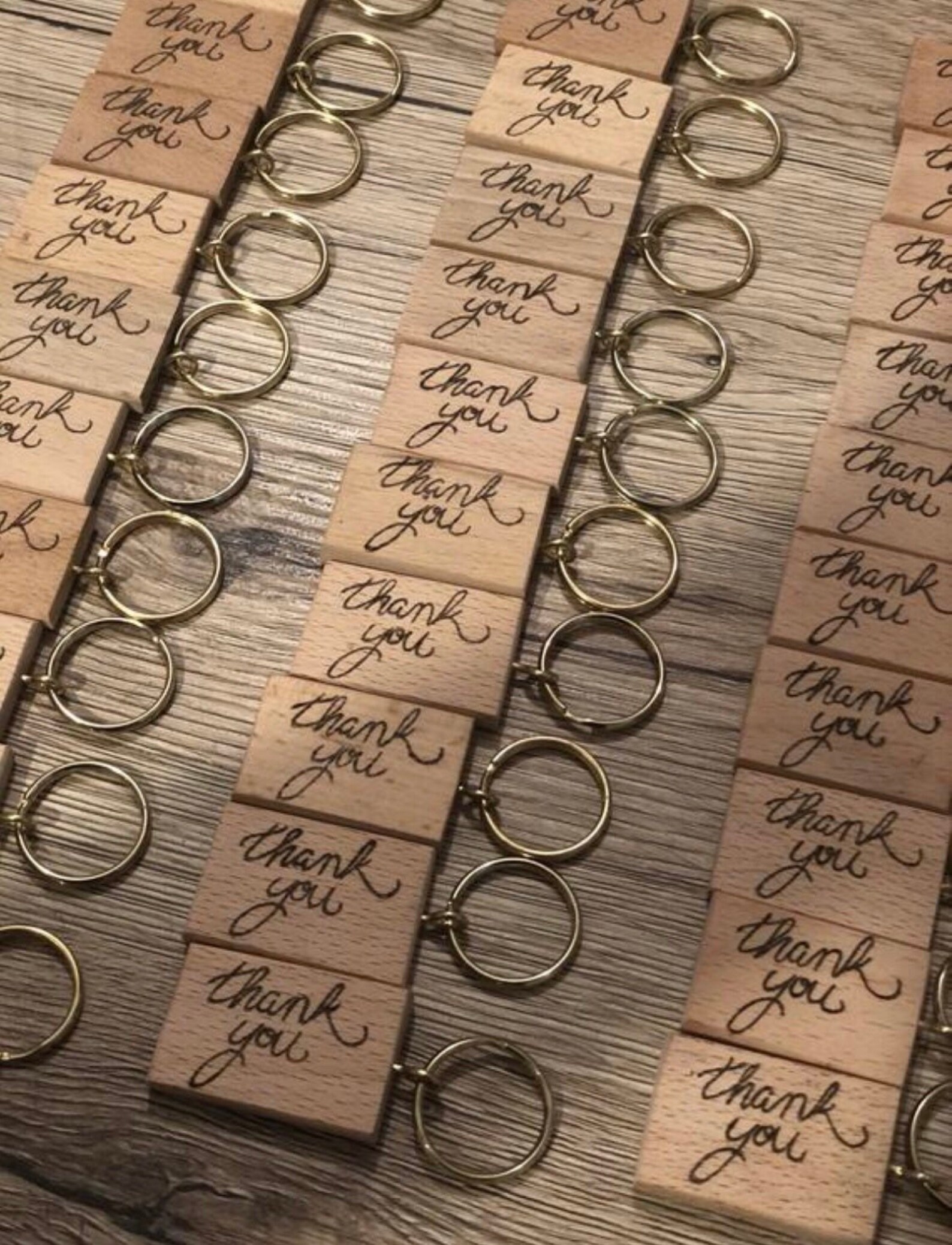 100 thank you key rings Etsy
