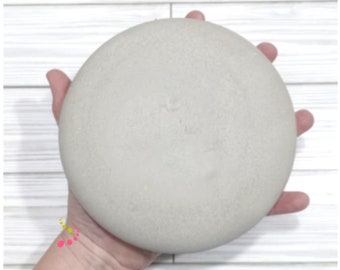 Jumbo 6.5" Blank Stone for Painting Rock Art Mandala Art Activity Round Hand-Cast from Cement & Plaster Boho Decor Gift Idea Dot-Painting