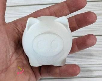 Pig-Shaped Stone for Painting Hand-Cast Rock Blank Gift Idea