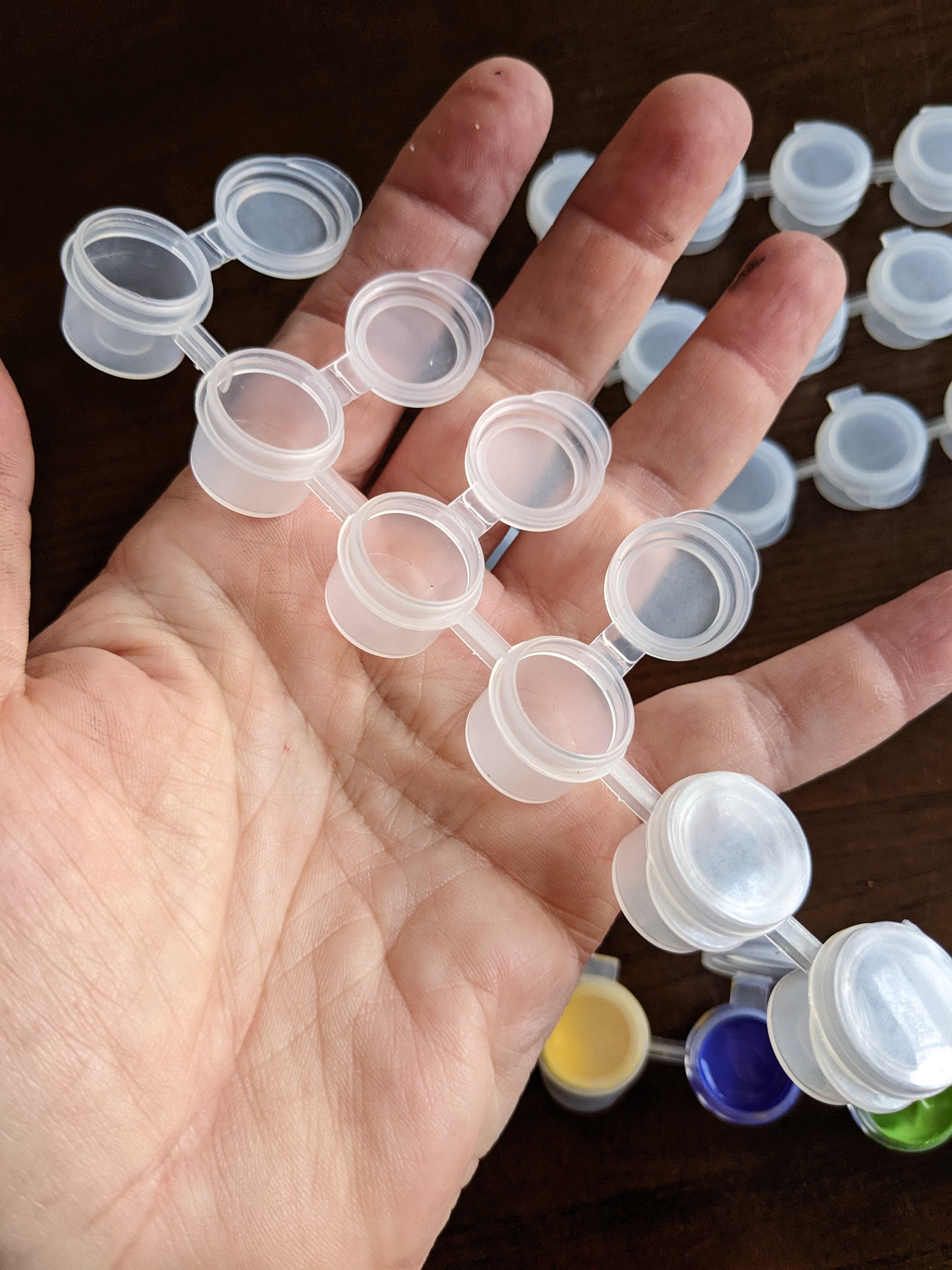 Mini Paint Pots for Mandalas or Bead Storage with Snap Shut Lids