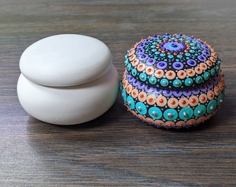 Trinket Box for Painting Outdoor Summer Activity Blank Hand-Cast Low-Dust Stone Rock Decor Jewelry Gift
