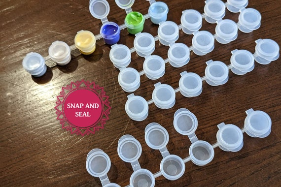 Mini Paint Pots for Mandalas or Bead Storage With Snap Shut Lids 30 Count,  Perfect for Leftover Paint Storage 