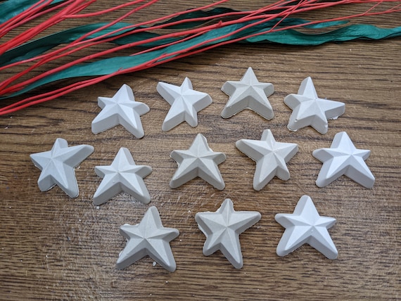 Blank Handmade Star Shaped Stones for Painting Set of 12 Holiday Rocks Gift Idea Office Decor Group Activity Paint Your Own Craft