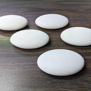 Set of 5 Oval Stones for Painting 3" x 2" Hand-Cast Cement & Plaster Blank Rocks Unpainted Smooth Decor