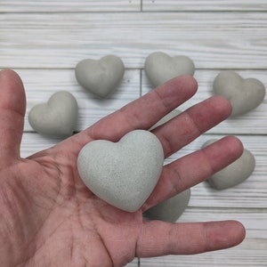 Blank Stones Heart Stones for Painting Set of 8 Activity 2&quot; Hand-Cast Rocks Unpainted Smooth Gift Idea Love Decor Memorial