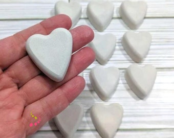 Blank Heart Stones For Painting Set of 12 Hand-Cast Rocks 1" x 1.5" Love Gift Painting Craft Miniatures