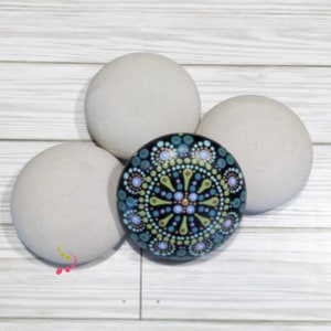 Set of 3 Extra Large 4" Hand-Cast Stones for Painting Blank Rocks Gift Idea for Mandala Boho Art Decor Dot-Painting