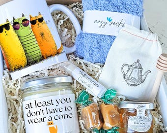 Funny Get Well Soon Spa Gift Box: At Least You Don't Have To Wear A Cone Cat
