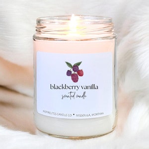 Blackberry Vanilla Scented Container Candle, Housewarming Gifts, Black Raspberry Vanilla Candle, Summer Scented Candles, Spring Candle