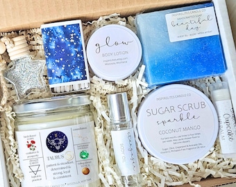 Taurus Birthday Gift Box, Zodiac Lover Care Package, Astrology Spa Set April May Birthday Months