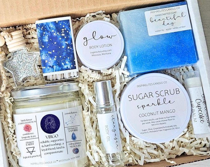 Birthday Virgo Zodiac Spa Gift Box For Her, Astrology Gifts