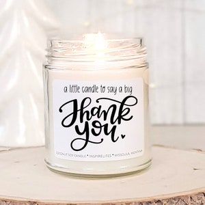 Thank You Gift Hostess Appreciation Candle Gift Send a Thank You Gift Grateful For You A Little Candle To Say A Big Thank You