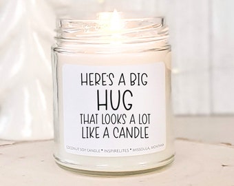 Hug In A Box Sending Hugs Candle Gift Thinking of You Candle Get Well Gift For Her Long Distance Gift