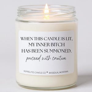 When This Candle Is Lit, My Inner Bitch Has Been Summoned Funny Office Candles, Coworker Gifts, Birthday Candle Gift For Mom
