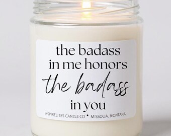 Badass Woman Candle, Gift Box Option: Happy Birthday Candle