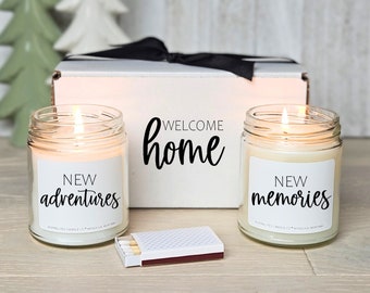 New Home Housewarming Gift Box, Closing Gift For Clients, New Memories, New Adventure Candle Set