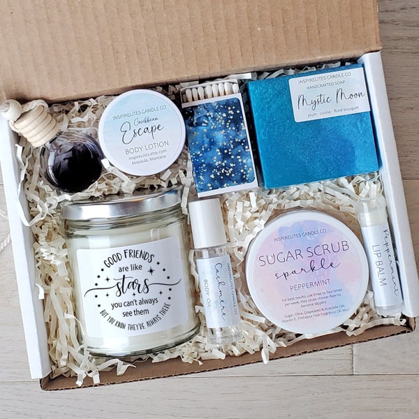 Good Friends Are Like Stars, Birthday Gift For Best Friend, Long Distance Spa Gift Box For Her, Thinking of You Gift Box, Best Gifts For Her