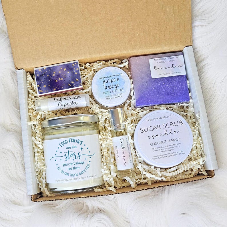 Good Friends Are Like Stars, Birthday Gift For Best Friend, Long Distance Spa Gift Box For Her, Thinking of You Gift Box, Best Gifts For Her LgBox-NoAdds