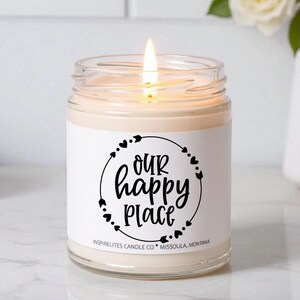 New Home Gift Housewarming Candle Gift Real Estate Agent Closing Gift First Home Gift House Warming Gift Home Sweet Home Our Happy Place image 3