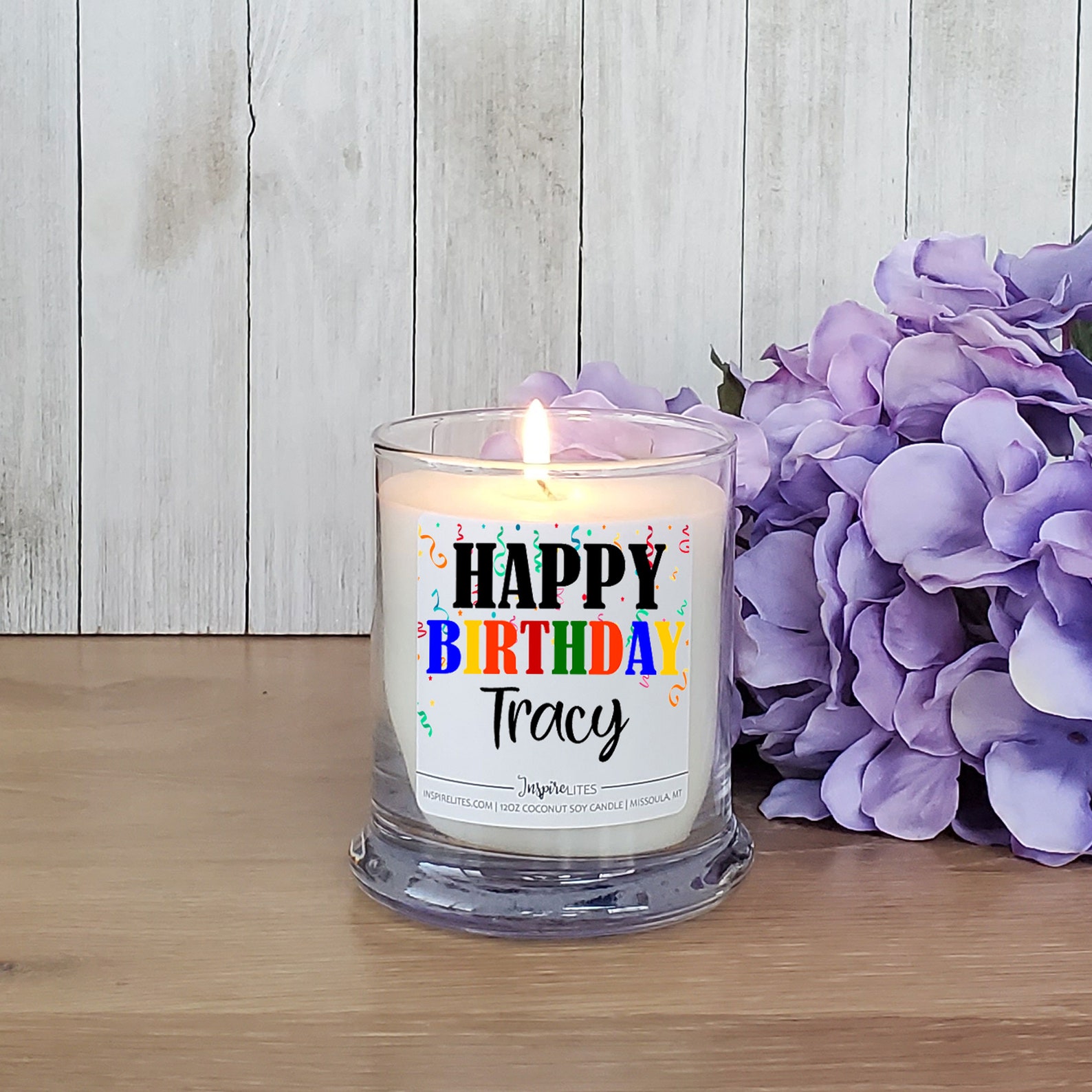 Happy Birthday Candle Personalized Greeting Gift Birthday Etsy