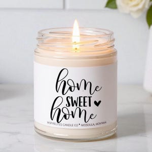 New Home Gift Housewarming Candle Gift Real Estate Agent Closing Gift First Home Gift House Warming Gift Home Sweet Home Our Happy Place image 4