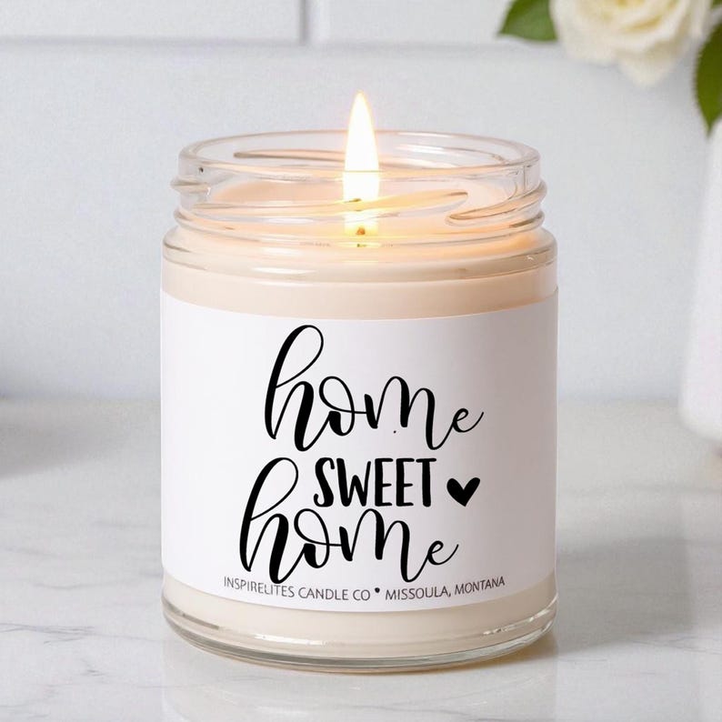 New Home Gift Housewarming Candle Gift Real Estate Agent Closing Gift First Home Gift House Warming Gift Home Sweet Home Our Happy Place image 4