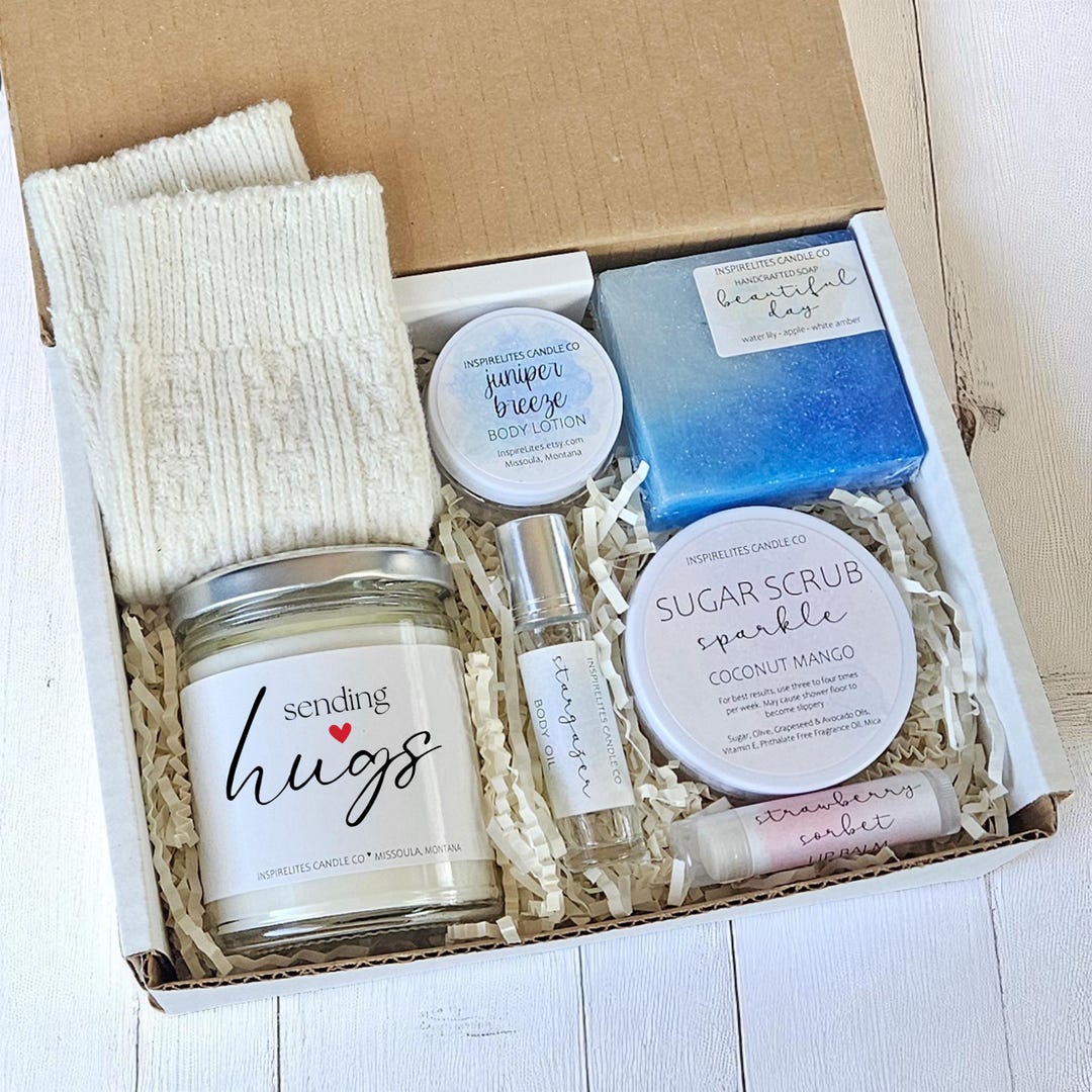 Sending Hugs Gift Box, Get Well Soon Care Package, Condolences Gift Box ...