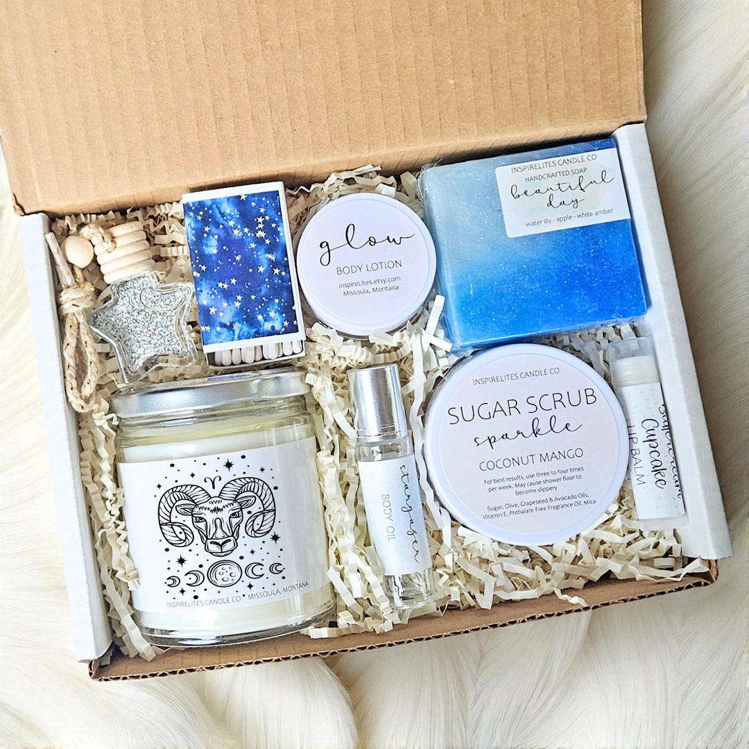 Aries Birthday Spa Gift Box for Her, Zodiac Lover Astrology Gift, March ...