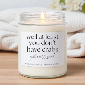 Funny Get Well Soon Gift Box Speedy Recovery Heal Quick Funny Candles Post Surgery Gift Thinking of You At Least You Don&#39;t Have Crabs