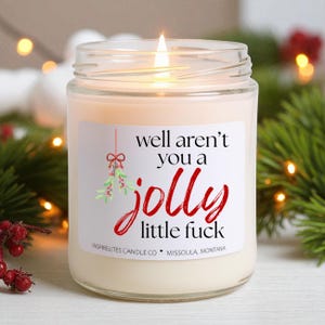 Aren't You A Jolly Little Fuck Funny Christmas Candles, Holiday Gift For Him, Secret Santa Gifts