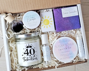 40 and Fabulous 40th Birthday Spa Gift Box, Milestone Birthday Gift Turning Forty