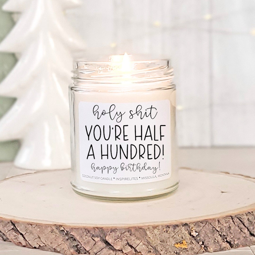 Funny Candles Birthday
 50th Birthday Candle Gift for Her Half a Hundred Funny Birthday Gift