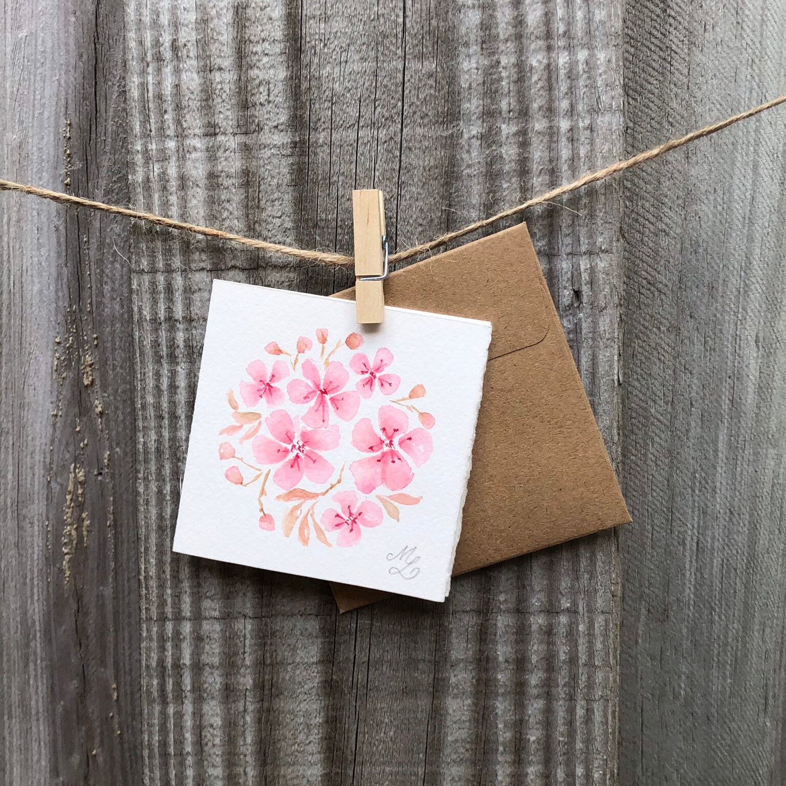 ORIGINAL Watercolor Set of 3 small cards with envelopes Etsy