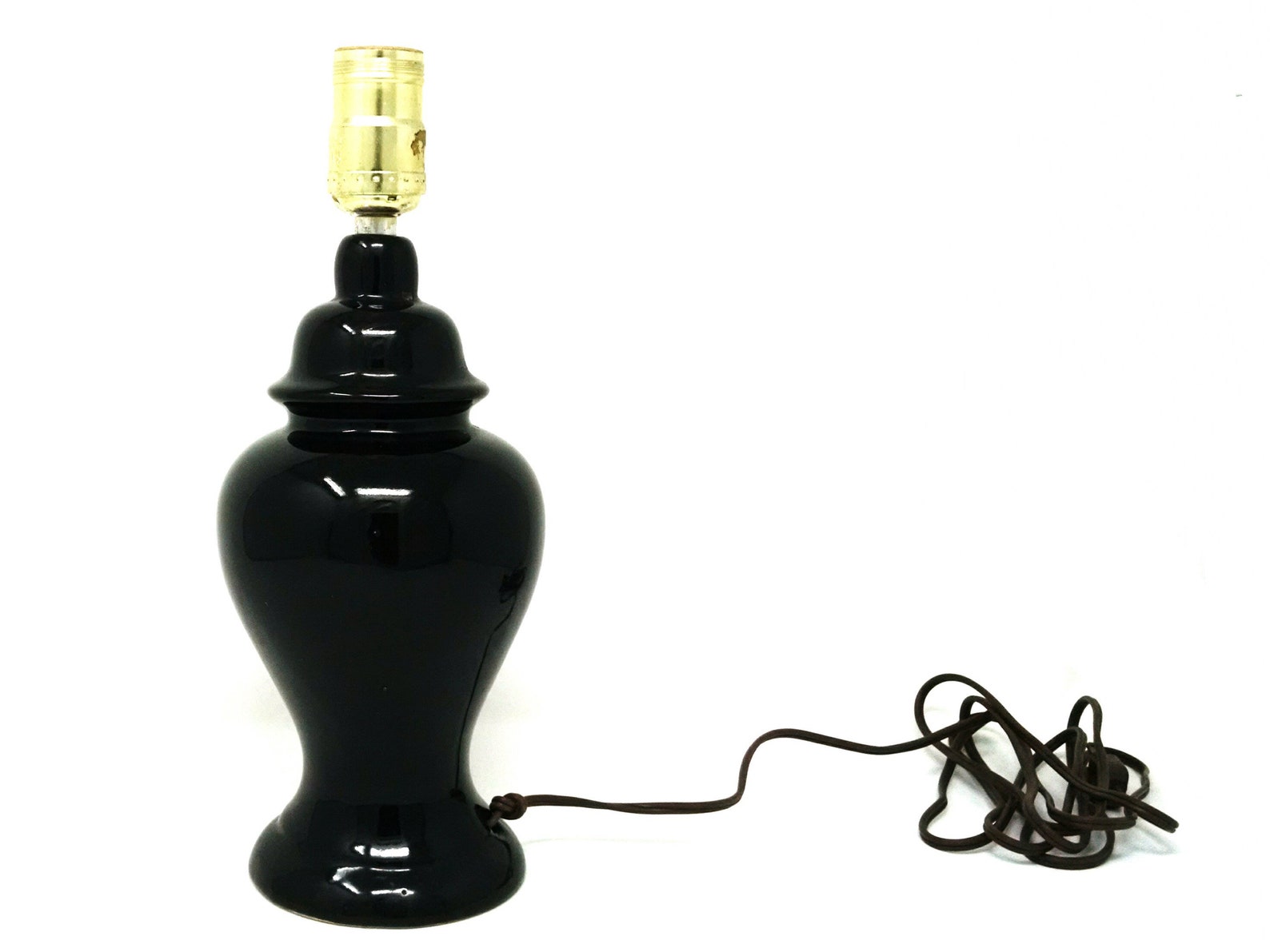 Vintage Black Ginger Jar Table Lamp Desk Lamp Chinoiserie Etsy