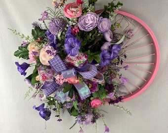 Sunny Day Bicycle Wheel Wreath