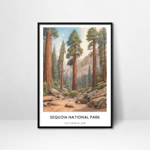 Sequoia National Park Art Printable, National Park Travel Poster Digital Download, US National Park Wall Art Wall Decor Home Decor, Gift