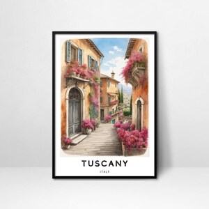 Italy Tuscany in Spring Art Printable, Tuscany Travel Poster Digital Download, Italy Wall Art, Wall Decor, Home Decor, Wall Art Prints