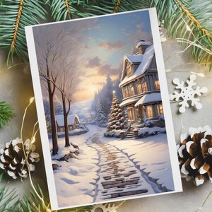 Christmas Pathway Home Christmas Art Digital download, Christmas Pathway Home, Christmas Theme, Christmas Download
